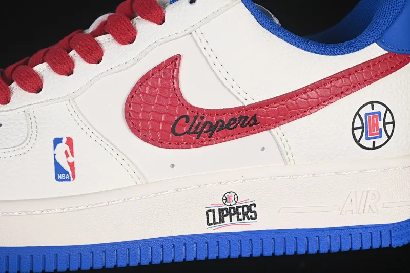 All categories Nk Air Force 1 Air Force series Nk Air Force 1 Low Air Force low-top Nike Air Force 1'07 Low NBA joint Clippers beige blue and red Air Force 1 low-top casual sneakers QW5606-274